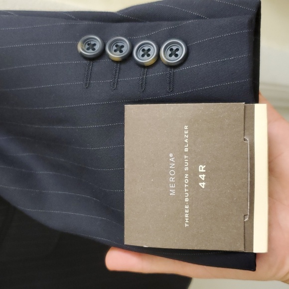 New with tags Merona Navy Stripe men's blazer size 44 regular - Picture 4 of 9